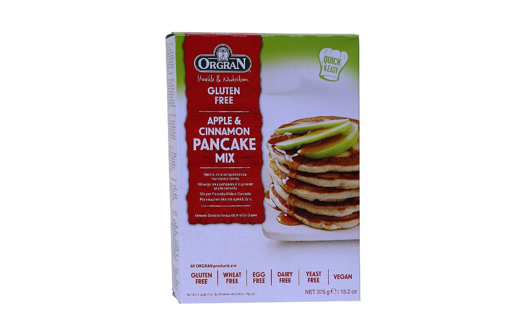 Orgran Gluten Free Apple & Cinnamon Pancake Mix   Pack  375 grams